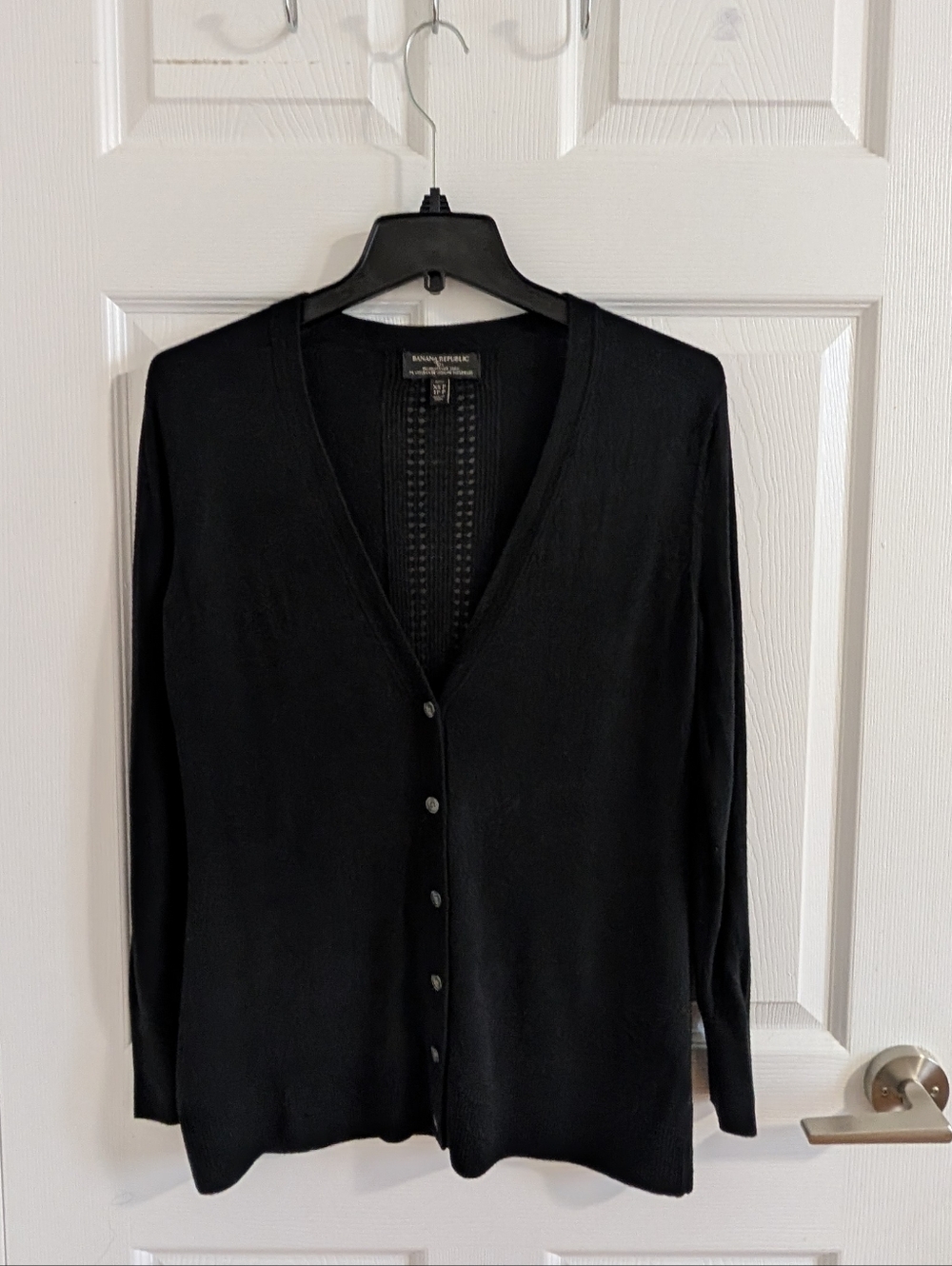Banana Republic Premium Luxe Silk Cashmere Cotton Blend Pointelle Cardigan XSP